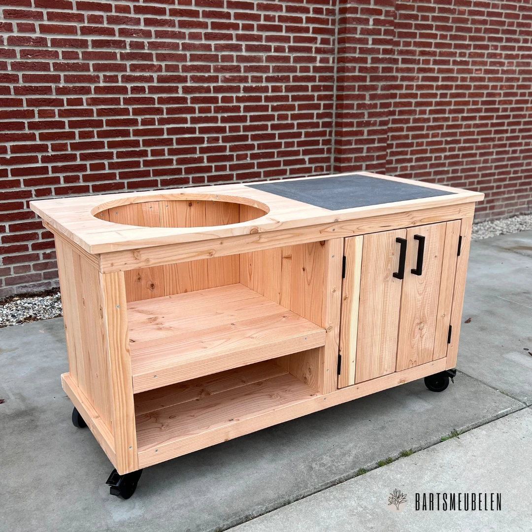 Buitenkeuken Opbergkast Keramische Tegel - Lengte 150 cm - Afbeelding 3